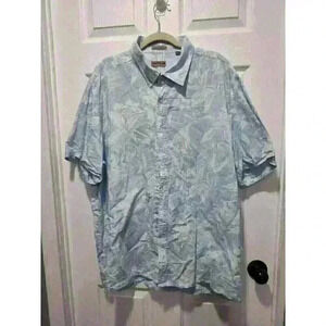 Natural Blue‎ Premium Visitor Tropical Shirt Linen Blend Shirt 2XL